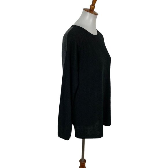 Heather by Bordeaux Sweater Medium Gray Black Pullover Soft - Picture 2 of 6